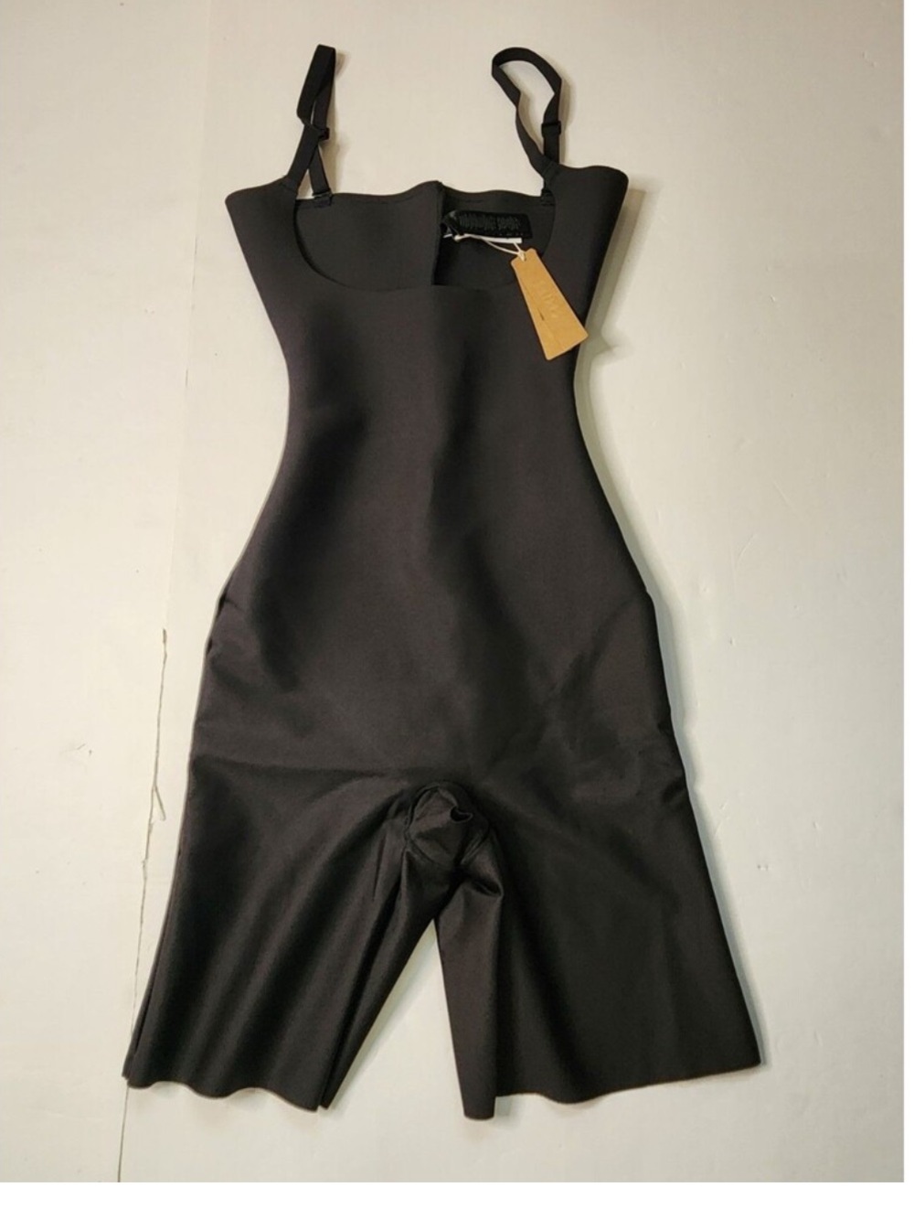 Skims Shapewear Womens XL Onyx Body Core Sculpt Open Bust Mid Thigh (B23)
